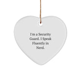 Funny Security Guard Gifts from Men to Security Guard - Heart Ornament for Christmas - Image 1